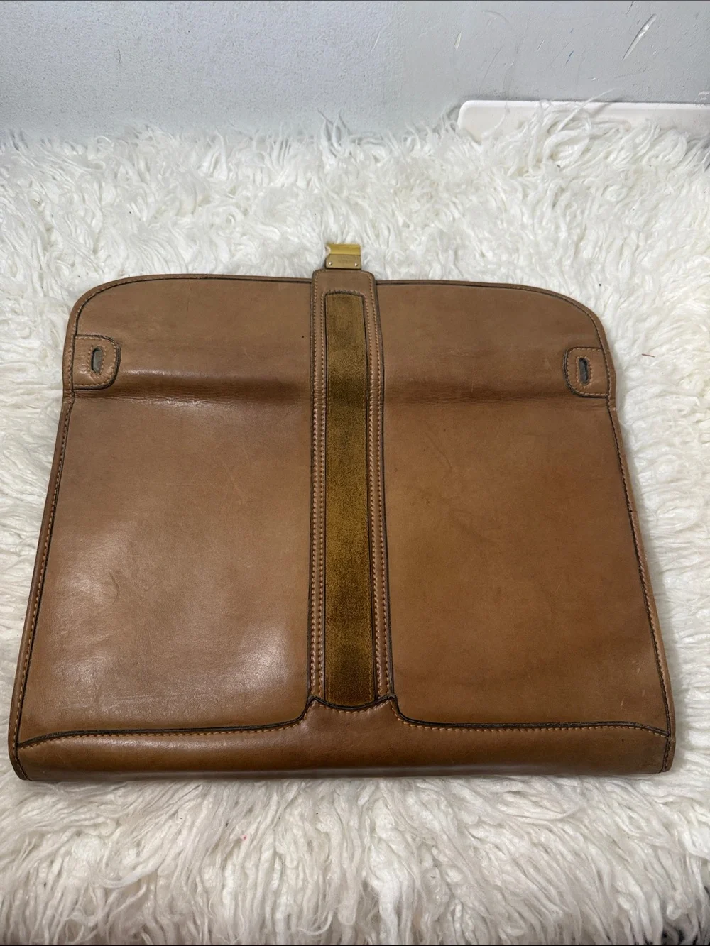 Vintage Gucci Classic Tan Leather Men’s Document Clutch